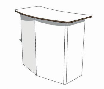 Comptoir d'Accueil en Carton Avec Angles